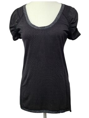 Lululemon Presta Women’s Gray Jersey Short Sleeve Shirt Sz 4 Athletic Casual Tee